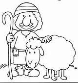 the shepherd and his sheep coloring page