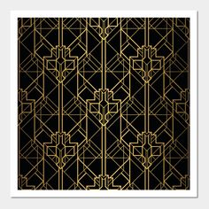 a black and gold art deco design