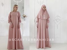 Muslim evening dress with khimar, bridal hijab, hikkah costume, islamic wedding clothing, engagement Modest Long Sleeve Khimar For Wedding, Modest Long Sleeve Wedding Khimar, Elegant Long Sleeve Wedding Niqab, Modest Style Khimar For Wedding And Eid, Modest Wedding Hijab For Eid, Long Sleeve Pink Khimar For Eid, Traditional Pink Abaya For Wedding, Pink Floor-length Abaya For Wedding, Traditional Pink Wedding Abaya