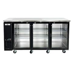 three glass door refrigeration refrigerators on wheels