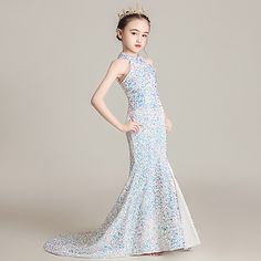 Teen Birthday Party, Kids Formal Wear, Girls Pageant Gowns, Sequin Flower Girl Dress, Kids Formal, Elegant Gowns, Tail Dress, Theme Dress, Teen Birthday