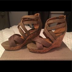 New, In Box, Wedges Taupe Color, Womens Shoes Wedges, Cork Wedge, Braids, Wedges, Womens Sizes, Women Shoes, Women Shopping, Color