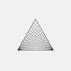 a black and white drawing of a triangle