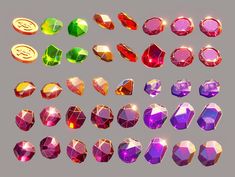 many different colored diamonds are shown in this image