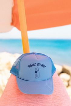 Get beach-ready with our 'Board Meeting' hat! Printed on a foam trucker. Perfect for sunny days by the shore, it's your go-to for chill vibes and fun times under the sun. I do not accept returns or exchanges! I am not responsible for missing/stolen packages please contact your local post office. If your item comes damaged please message me!  If you need to rush your order please message me to make sure I am able to fulfill the order in the desired timeframe. You are responsible to update your shipping method in the checkout.  For wholesale inquires please message me! Summer Outdoor Snapback Trucker Hat, Summer Blue Snapback Trucker Hat, Blue Snapback Trucker Hat For Summer, Beach Season Trucker Hat For Travel, Outdoor Baseball Cap For Beach Season, Blue Summer Trucker Hat, Summer Beach Trucker Hat For Travel, Summer Travel Trucker Hat, 5-panel, Summer Trucker Hat For Beach Travel