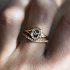 Trace Namesake Diamond Signet | Rings | Consider the Wldflwrs Diamond Signet Ring, Signet Rings, Butterfly Earrings Stud, Solid Gold Ring, Jewelry Studio, Solid Gold Rings, Ring Women, Gold Polish, Chain Earrings