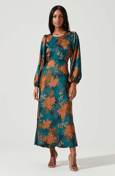 Floral long sleeve maxi dress


Exposed mid-back with tie closure at center back
Concealed zipper at upper side seam
Button closure at back neck, fully lined
Self: 100% Polyester / Lining: 100% Polyester
Dry clean only
Style #ACDR101358 Long Sleeve Floral Maxi Dress, Fall Wedding Guest, Fall Wedding Guest Dress, Cutout Maxi Dress, Guest Attire, Dress Shopping, Wedding Attire Guest, Cocktail Attire, Cut Out Dress