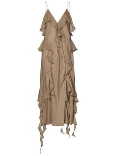 100% silk Dress With Ruffles, Pleats Please Issey Miyake, Silk Midi Dress, Saint Laurent Shoes, Fabric Covered Button, Spring 2024, Low Back, Bridal Shoes, Fabric Covered