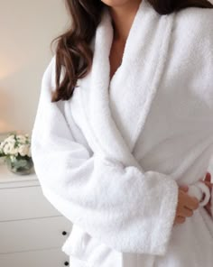 Retreat for a relaxing evening at home in our signature Mirage Robe. Expertly woven along the Aegean coast with 450gsm 100% Turkish cotton which is breathable, absorbent and lightweight, giving you the perfect blend of comfort and quality. ﻿Featuring a shawl collar and below the knee length. Elegant White Luxury Sleepwear, Night Robe Honeymoon, At Home Outfits, Lounge Interiors, Girl Aesthetics, The Mirage, Organic Cotton Sheets, Terry Towelling, Summer Streetwear