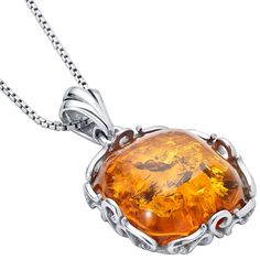 Natural, raw beauty. We're big fans of celebrating natural beauty and our Baltic Ambers came to party, dipped in cognac and honey. This standout pendant features a square shape Peora natural Baltic Amber gemstone in .925 sterling silver. Our natural Baltic Amber gemstones are a unique gift from nature. By cutting them in a way that respects the rough's natural radiance, we ignite their inherent intensity and maximize their brilliance to deliver on our signature Peora standard. Handcrafted in pur Pagan Necklace, Celtic Pendant, Blue Topaz Bracelet, Amber Gemstone, Viking Necklace, Amber Pendant, Amber Ring, Raw Beauty, Round Stud Earrings