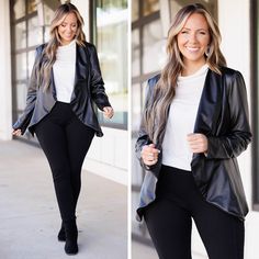 fb-feed So Me, Blazer Black, Model Fits, Black Blazers, Leather Design, Affordable Fashion, Timeless Pieces, Business Women, The Office