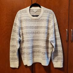 Beautiful Nwt J Crew Sweater In An Off-White Fair Isle Pattern. Cozy For Those Cold Winter Days In Or Out! White Knit Tops With Fair Isle Pattern, White Long Sleeve Top With Fair Isle Pattern, White Long Sleeve Tops With Fair Isle Pattern, J Crew Sweater, Cropped Cardigan Sweater, Linen Sweater, Jcrew Sweater, Ladies Turtleneck Sweaters, Summer Sweaters