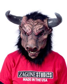 Zagone Studios Minotaur Mask is a site to behold! This Bull Beast has fantastic comfort, fit and movement for a realistic Minotaur. Created on a harnessed elastic system for comfort and movement. Partner this with our black beast legs, cloven hoof hands and feet for a full look! *Please allow some time for this item to ship! Bull Costume, Beast Mask, Lightning Thief, Black Beast, The Lightning Thief, Full Look, Comfort Fit, Mask, Elastic