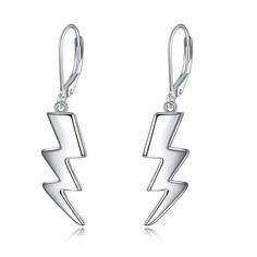 PRICES MAY VARY. 【Design】Lightning bolt earrings inspirated by lightning bolt.The drop leverback design add the elegant for the earrings.the delicated and dainty dangling earrings jewelry suit any occasion wherever any party ensemble or everyday casual wear. 【Material】The lightning earrings is made of high-quality 925 sterling silver.Lead free,nickel free,anti-allergy and high polish.Suitable for long-term wear,not contain any allergic element. 【Earring Size】1.44"*0.34"【Package】1x lightning bolt Gift Box Craft, Lightning Earrings, Bolt Earrings, Lightning Bolt Earrings, Dangle Hoop Earrings, Leverback Earrings, Pet Necklace, Dangling Earrings, Lightning Bolt