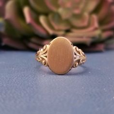 Beautiful oval signet ring in a Victorian revival style with filigree flourish design. This ring is unisex and would great on anyone! The ring can be taken to a local jeweler and monogramed.  Metal: 10k yellow gold Measurements: Center measures 14.48 x 10.15mm  Ring Size: 10 (Can be resized by a jeweler)  Time Period: Mid Century Victorian Signet Ring, Antique Oval Signet Ring With Polished Finish, Victorian Oval Signet Ring With Polished Finish, Victorian 14k Gold Signet Ring With Polished Finish, Victorian Style Yellow Gold Signet Ring With Polished Finish, Victorian Engraved Ring With Polished Finish In 14k Gold, Victorian Yellow Gold Rings With Engraving Option, Victorian 14k Gold Engraved Ring With Polished Finish, Victorian Style Yellow Gold Rings With Engraving Option