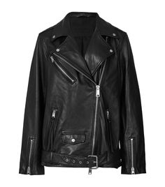 AllSaints Leather Billie Biker Jacket | Harrods US Black Biker Jacket, Belted Jacket, Biker Leather, Leather Jacket Black, Leather Biker Jacket, Women's Coats & Jackets, All Saints, Biker Jacket, Black Noir