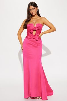 Available In Pink And Black. Maxi Gown Strapless Bow Details Mermaid Hidden Back Zipper Lined No Stretch Shell/Lining: 100% Polyester Imported | Ruby Bow Gown Dress in Pink size Medium by Fashion Nova Black Maxi Gown, Bow Gown, Dresses Fashion Nova, Maxi Gown, Fashion Nova Dresses, Maxi Gowns, Gown Dress, Black Maxi, Matching Dresses