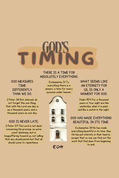 a poster with the words god's time and an image of a church on it