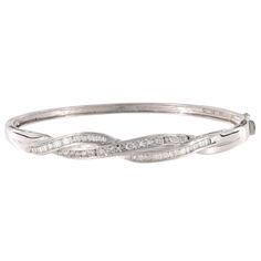 Elegant Diamond Bangle with minimalist design 14K Solid gold bangle & natural Diamonds. Perfect for any occasion, including bridal wear.  Material: 14k White Solid Gold Bangle Width: 3mm  Length: 7." Weight: 10.7g Diamonds: Rounds: 18 x 0.015CTW=0.27CTW Baguettes: 48 x 0.025CTW=1.20CTW Color and Quality: G/SI1-SI2 Total Carat Weight: 1.47CTW  For more of our jewelry products, please visit our shop  Free shipping on all orders within USA. International shipping available.  We only sell real gold Solid Gold Bangle, White Gold Diamond Bracelet, Diamond Bangle Bracelet, Green Stone Rings, Real Gold Jewelry, Diamond Bangles Bracelet, Jade Earrings, Sell Gold, Fine Jewelry Bracelets