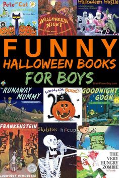 many children's halloween books are shown with the title funny halloween books for boys