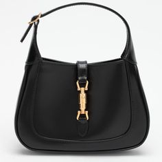 Black Leather Mini Bag From Gucci Featuring An Adjustable Top Handle, An Internal Flat Pocket, A Plunger Fastening, An Additional Buckled Shoulder Strap And Gold-Tone Metal Hardware. Width 19 Cm X Height 13 Cm X Depth 3 Cm Adjustable Shoulder Strap Length Min 20 Cm - Max 116 Cm Size Type: Int Material: Leather Sku: 2f-63709110o0g/O_guc-1000_100 Welcome To The Official Luosophy Poshmark Closet! Luosophy Is A Luxury Brand Reselling Company Founded In San Diego, Ca From 2016. All Our Products Are I Gucci Jackie 1961 Mini, Black Gucci Bag, Gucci Jackie 1961, Mini Jodie Bag, Mini Bag Black, Mini Jodie, Leather Mini Bag, Glam Slam, Black Leather Handbags