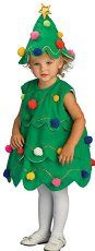 Candace: My niece Celestine is wearing a tree costume that I made for her. I made this costume completely from scratch using foam, fabric, paint, fall leaf garland, wire hangers, and... Christmas Tree Costume Diy, Karneval Diy, Xmas Dress