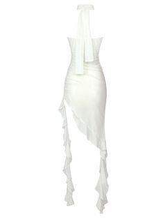 Color: White Material: Polyester, Mesh Ruffle rosette Hight-cut details Transperent fabric Ruffled & draped detailing Delicate dry clean Protect accessory before washing Cool iron Sample size S Our Style No. ZC_GOTA White Elegant Choker, Satin Corset Dress, Ruffle Flower, Mesh Midi Dress, Plus Size Corset, Linen Mini Dress, White Midi, Detailed Design, Mesh Overlay