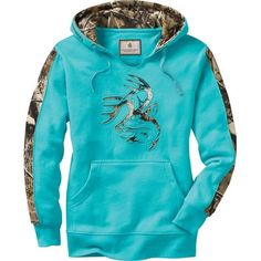 We took our most popular men's hoodie and made one just for you. Heavyweight high cotton blend hoodie in new colors and a true women's cut with Big Game Camo accents. Features a soft scoop neck opening for easy on-off and extra comfort. Material: 70% Cotton and 30% Polyester Wash: Machine wash cold. Non-chlorine bleach when needed. Tumble dry low. Low iron if needed. Color: Blue.  Gender: female.  Age Group: adult. Tattoos Country, Girl Sayings, Alt Country, Quotes Country, Lyrics Country, Camouflage Outfits, Country Song, Camo Outfits, Yoga Iyengar