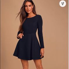 Just Bought This For A Wedding, The Arms A Tad Long For Me I’m 5’4. I Can Cuff The Sleeves. Only Worn To Try On, Still Has Tags And Everything. Brand New Long Sleeve Black Cocktail Dress, Black Long Sleeve Cocktail Dress, Yellow Sweater Dress, Long Sleeve Bridal Dresses, Chic Black Dress, Wrap Sweater Dress, Long Sleeve Skater Dress, Lulus Dresses, Ribbed Sweater Dress