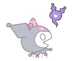 an image of a bird with a pink bow on its head and another bird in the background