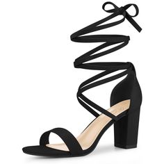 Step into style and comfort with the Perphy Women's Open Toe Lace Up Tie Up Chunky Heeled Sandals. Perfect for any woman looking to add a touch of elegance to her wardrobe.

- Gender: Female
- Age Group: Adult
- Product Type: Sandals
- Material: Faux suede with a rubber outsole
- Color: Black
- Size: 8

These chic sandals feature an open-toe design complemented by a lace-up and tie-up closure, ensuring both a secure fit and a stylish flair. The chunky heel not only adds a fashionable lift but al