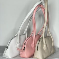 White, Beige And Pink Handbag Shoulder Purse Women’s Fashion Bag Beige And Pink, Cowhide Handbags, Pink Handbag, Monogram Neverfull, Canvas Leather Bag, Clutch Purse Evening, Pink Handbags, Crossbody Tote Bag, Monogram Bag