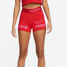 Nike Pro Dri-Fit University Red Mid Rise 3" Shorts Size Xs Fit University, Shorts Nike Pro, Shorts Nike, Nike Red, Nike Pros, Nike Shorts, Bike Shorts, Dri Fit, Nike Women