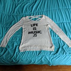 Hot Topic "Life Is Music" Sweater. Nwot. Hot Topic Sweaters, Hot Sweater, Hot Topic, Life Is, Scoop Neck, Sweaters For Women, Cream, Music, Women Shopping