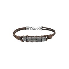 Add a stylish new element to your daily look with this LYNX men's stainless steel and brown cord bracelet. Add a stylish new element to your daily look with this LYNX men's stainless steel and brown cord bracelet. Waxed brown cord Metal: stainless steel Length: 8.25 in. Packaging: pouch Finish: antiqued Gender: male. Age Group: adult. Casual Brown Metal Bracelets, Casual Brown Metal Bracelet, Adjustable Brown Metal Bracelet, Adjustable Brown Metal Bracelets, Leather Bracelet With Stainless Steel Clasp, Casual Brown Jewelry For Everyday Use, Masculine Brown Bracelets With Stainless Steel Clasp, Modern Brown Bracelets For Everyday Use, Modern Brown Bracelets For Everyday