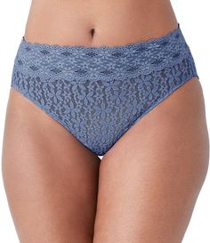 From the Halo collection by Wacoal&#x2C; this brief panty features:floral Helanca lace-patterned stretch mesh fabrication wide waistbandhigh-cut legsnylon self; cotton gussethand washImported. Halo Collection, Lace Pattern, Wide Waistband, Dillard's, Floral Lace, Crochet Bikini, Halo, Latest Trends, Mesh