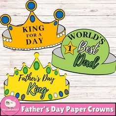 three crowns for father's day paper crowns