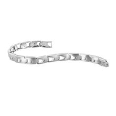 Platinum Kada, Bangles & Bracelets by Jewelove Men of Platinum Crafted in Platinum. The Bracelet is made in 95% Platinum, hallmarked with Pt 950 for platinum purity & comes with the PGI Certificate of Authenticity. PGI Code 23PTMJB14. Metal : Platinum  Platinum Purity : 95% Purity Mark : Pt 950 Length : 8 inches Estimated Weight : 32.80 grams  Certificate of Authenticity : Platinum Guild International Anniversary Link Bracelet With Polished Finish, Modern Polished Tennis Bracelet, Classic White Link Bracelets, Silver Bracelets With Rectangular Links For Anniversary, Modern Flexible White Gold Bracelets, Modern White Bracelets With Solid Link Construction, Modern White Gold Flexible Bracelet, Modern White Chain Bracelet For Formal Occasions, Classic Silver Tennis Bracelet With Rectangular Links