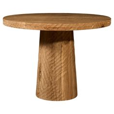 a wooden table that is made out of wood and has an oval shape on the top