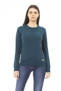 Baldinini Trend Green Wool Women Women's Sweater Green Wool Sweater, Crewneck Design, Knitwear Fashion, Green Wool, Fashion Website, Wool Sweater, Crewneck Sweater, Long Sweaters, Overall Shorts