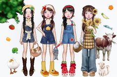 made by me Farm Girl Outfits, Outfit Blackpink, Animated Fashion, Character Chart, Bratz Inspired Outfits, Witch Outfit, Fashion Inspiration Design, Farm Girl