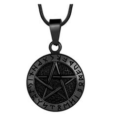 Pentagram Necklace For Men - Material: High-Grade 316l Stainless Steel, 18k Gold/Black Gun Plated On The Surface. Health Certification Does Not Contain Harmful Elements Such As Lead, Etc. It’s Hypoallergenic And Comfortably Fits Your Skin. Wiccan Jewelry For Men - Size Details: Pendant, 2.2 Inches * 1.2 Inches; Chains, 22 Inches + 2 Inches Snake Chain. There Will Be Slightly Different From The Physical Due To The Manual Measurement. Please Do Ask For Availability. Item No. Ck00207 Gothic Black Star Necklace, Black Gothic Star Necklace, Symbolic Black Stainless Steel Necklace, Symbolic Black Star Of David Jewelry, Black Star Of David Spiritual Necklace, Black Star Of David Necklace, Spiritual Style, Black Spiritual Necklace With Star Of David, Black Star-shaped Spiritual Jewelry, Black Spiritual Star-shaped Jewelry