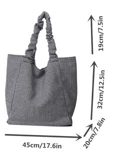 Bag For Love - Houndstooth Graphic Shopper Bag - Women Tote Bags Product Description Style Fashionable Color Black and White Quantity 1 piece Strap Type Double Handle Pattern Type Houndstooth Bag Size Large Type Shoulder Tote Bag Material Canvas Composition 100% Cotton Size Chart INCH CM Size Bag Width Bag Height Bag Length one-size 7.9 12.6 17.7 Size Bag Width Bag Height Bag Length one-size 20 32 45 Similar Products h2 { text-align: center; } .red-box { width: 100%; display: flex; flex-directio Casual Houndstooth Travel Bag, Houndstooth Shoulder Bag For Everyday Use, Black Houndstooth Pattern Bag For Everyday Use, Black Houndstooth Bag For Everyday Use, Rectangular Houndstooth Shoulder Bag For Daily Use, Rectangular Houndstooth Bag For Daily Use, Black Houndstooth Shoulder Bag For Travel, Casual Houndstooth Shoulder Bag For Daily Use, Rectangular Houndstooth Pattern Bag For Daily Use