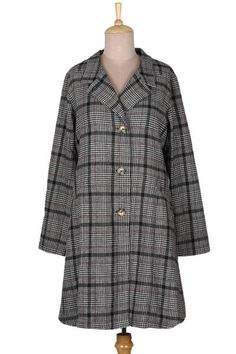 Its classic good looks will make this wool-blend car coat a favorite companion this winter. The button-front coat features a glen plaid fabric in black and white with subtle accents of brick red. The coat is fully lined in black polyester and features shape-flattering seams on front and back. T Shirt Fundraiser, Pinup Vintage, Modern Pinup, Glen Plaid, Car Coat, Plaid Fabric, Brick Red, Wool Coat, Wool Blend