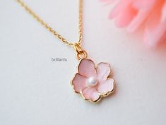 ♬ Free shipping for order USD 35 or UP. Super Dainty Custom Cherry Blossom necklace in gold. ★ Free individual gift wrapping for all orders ★ Material - Gold plated over brass & 316L stainless steel ★ Chain Length - 12~ 20 inches adjustable (You can choose it from option.) ★ Pendant measure - H. 14mm x W. 13mm ▶The matching earrings available from following link. https://www.etsy.com/listing/189539614/cherry-blossoms-earrings-in-gold-pink ▶ The matching bracelet available from following link. ht Sakura Necklace, Cherry Blossom Necklace, Pandora Rings, Necklace Wedding, 14k Gold Necklace, Everyday Necklace, Bridesmaid Necklace, Leaf Charms, Girly Jewelry