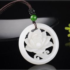 Fashion White Jade Hollow Flower Pendant Necklace Jewellery Chinese Hand-Carved | eBay White Flower Necklace With Nature-inspired Style, White Round Pendant Necklace With Nature-inspired Style, White Flower-shaped Nature-inspired Necklace, White Flower Charm Necklace, White Flower Pendant Jewelry With Floral Decoration, White Flower Pendant Jewelry With Flower Decoration, White Carved Pendant Necklaces, White Carved Pendant Necklace, Nature-inspired White Flower Pendant Jewelry