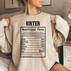 Personalized Sister Birthday Gift Sweatshirt, Funny Sister Life Hoodie, Custom Cool Sister Vibes Hoodie, Sarcastic Sister Sweater - Etsy Canada Sister Vibes, Best Friend Hoodies, Sarcastic Clothing, Funny Sister, Sister Birthday Gift, Sisters Funny, Cute Shirt Designs, Funny Outfits, Birthday Gifts For Sister