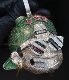 an ornament that has been made to look like a baseball cap