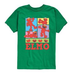 Update his casual wardrobe with this boys' Sesame Street Elmo Grid Graphic Tee. Update his casual wardrobe with this boys' Sesame Street Elmo Grid Graphic Tee. FEATURES Crewneck Short sleevesFABRIC & CARE Solid colors: cotton; Heather colors: cotton, polyester Machine wash Imported Size: X Large. Color: Green. Gender: male. Age Group: kids. Sesame Street Elmo, Sesame Street, Casual Wardrobe, Boy's Clothing, Fabric Care, Solid Colors, Age Group, Graphic Tees, Size Chart