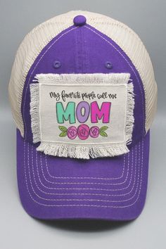 Raggy Patch Hat. Sublimation printed patch. Please allow for color variations of print. Each patch can be slightly different along with placement. See hat swatch for information. Mom Hat, My Favorite People Call Me, Mom Hats, Patch Hat, Call My Mom, Boutique Homes, Embroidery Ideas, Bottoms Pants, Fashion Set